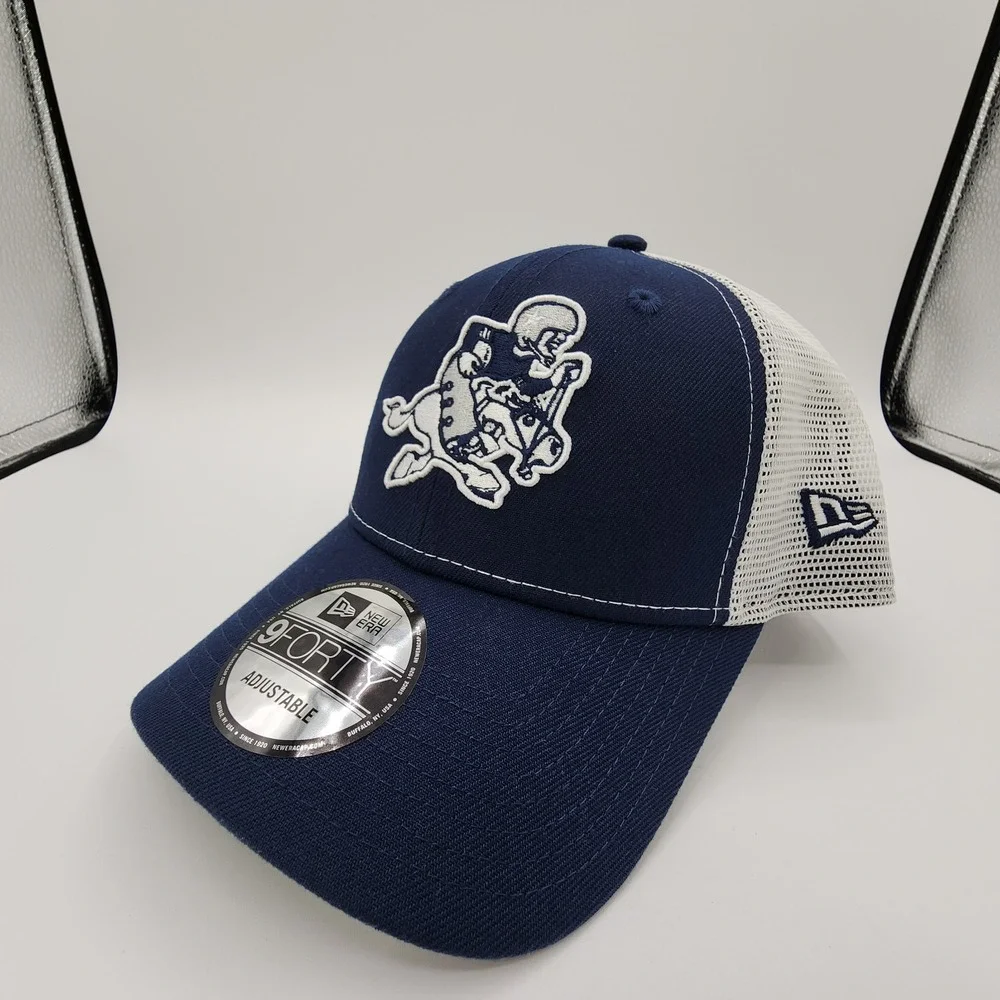 Dallas Cowboys Retro‎ Joe Hat New Era 9FORTY Blue Trucker Mesh Snapback Cap NEW